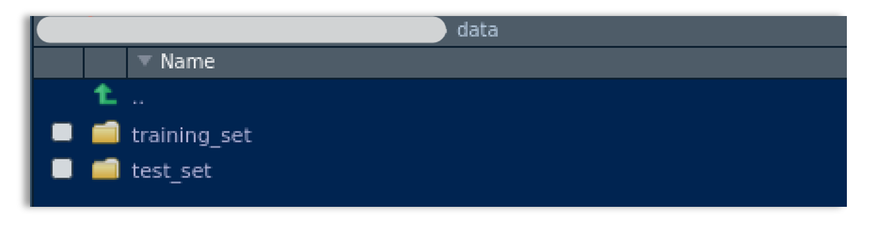 Training and Test Folders